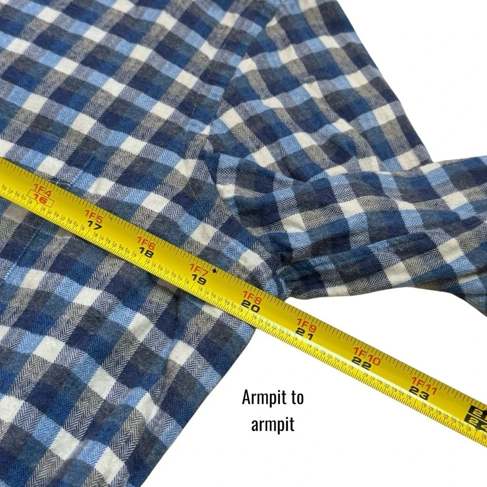 Vintage Carroll‎ & Co Blue and Black Plaid Button Down Old Money Luxury Chic M